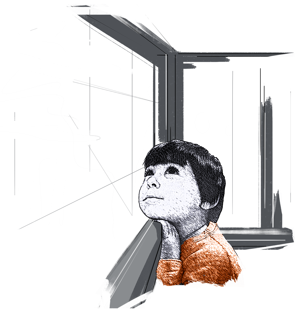 Illustration eines kleinen Jungen in Rocksolid Farben